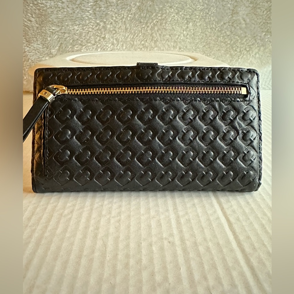 Diane Von Furstenberg Black Embossed Wallet - Picture 2 of 5